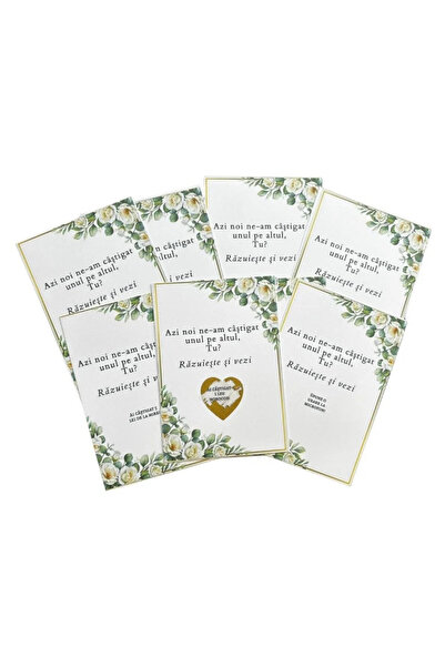 OEM Set 60 marturii nunta, tip loz razuibil, Model 1, dimensiune 10x7 cm