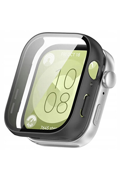 Techsuit [Pachet 360°] Husă + folie pentru Huawei Watch Fit 3 Defense, neagră