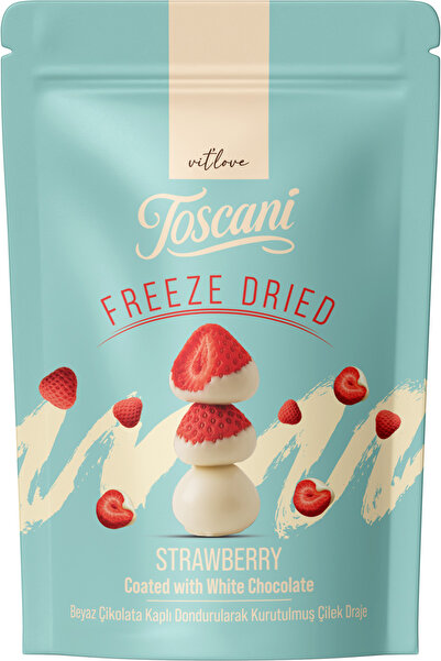 vit'love toscani Toscani White Chocolate Covered Freeze-Dried Strawberry Dragee