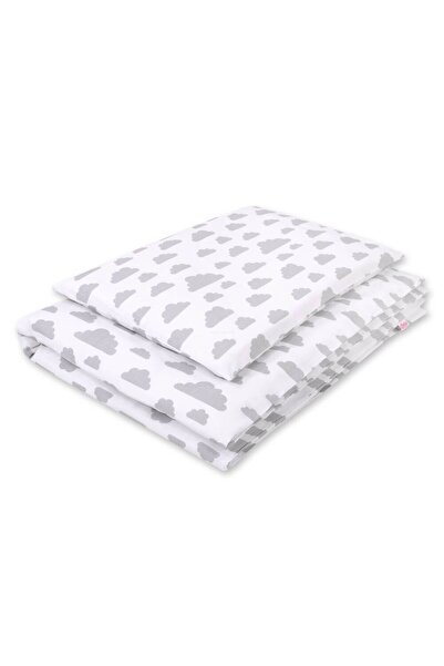 Other Children's 2-piece cotton bedding set 120x90 cm - gray clouds