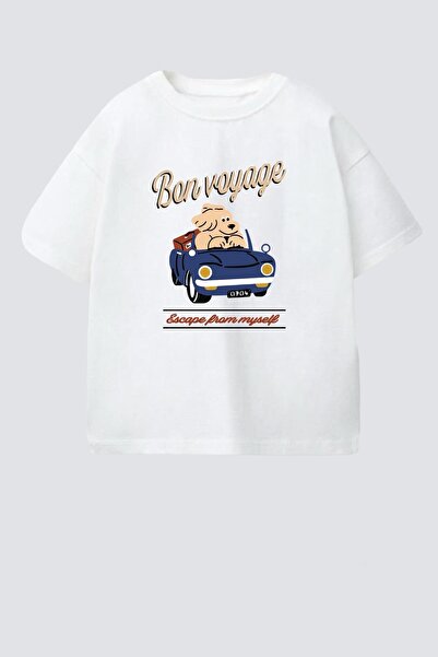 Monila Boy's Beige Cotton Printed Crew Neck T-Shirt