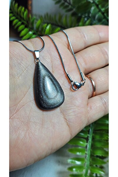 Singincraft Heart of Obsidian / Heart of Obsidian Natural Stone Necklace -1- ...