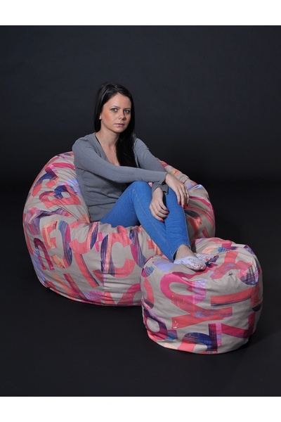 Pufrelax Matusalem Armchair Set with Ottoman (footrest), Textile Material - C...