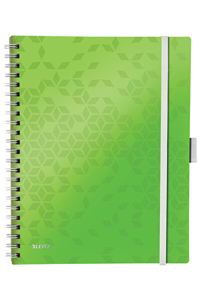 Leitz Caiet de birou spiralat A4 cu copertă PP verde, cu linii, Be Mobile Wow