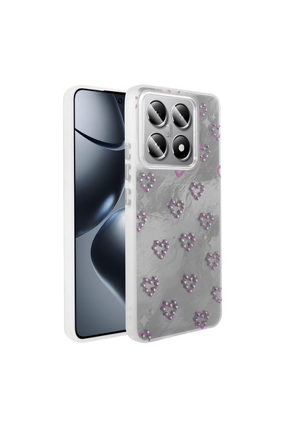 Ceponya Mi 14t Pro Case with Camera Protrusion, Shiny Happy Silicone Cover wi...