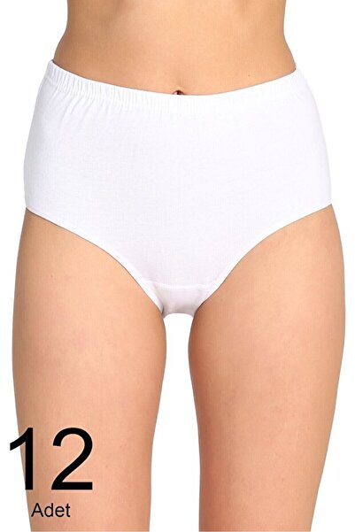 Tusebu 12 Pack White Cotton Women's Bato Panties High Waist Comfortable Cut E...