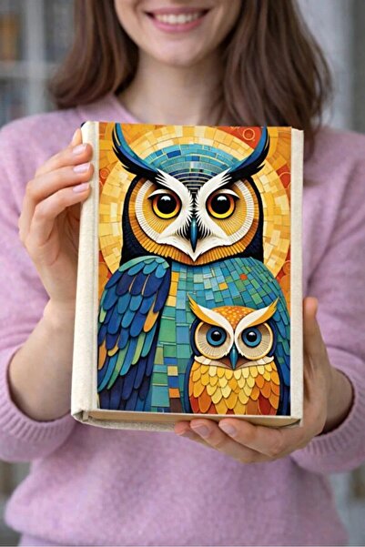 Şımartan 2-Piece Owl Patterned Cloth Book Cover – Printed Fabric Book Cover, ...
