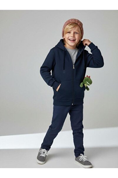 Zekids Children's Cotton Hooded Zippered Cardigan