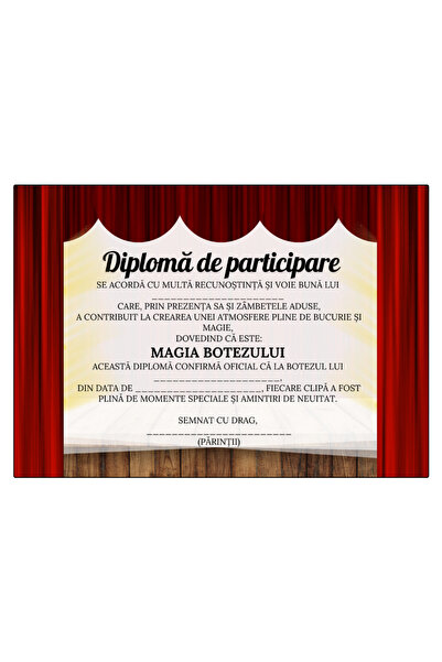 OEM Set 10 diplome A4 pentru botez cu titluri amuzante