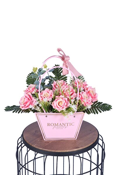 Yapay Çiçek Sitesi Yapay Çiçekli Romantic Çantalı Aranjman Model 29