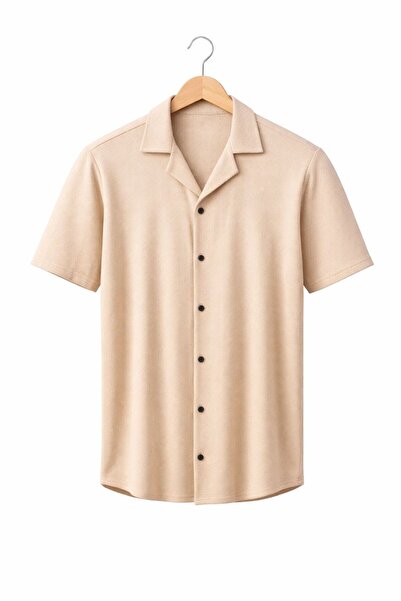 zs zaos fashion Cămașă cu mânecă scurtă din țesătură tip waffle, culoare înch...