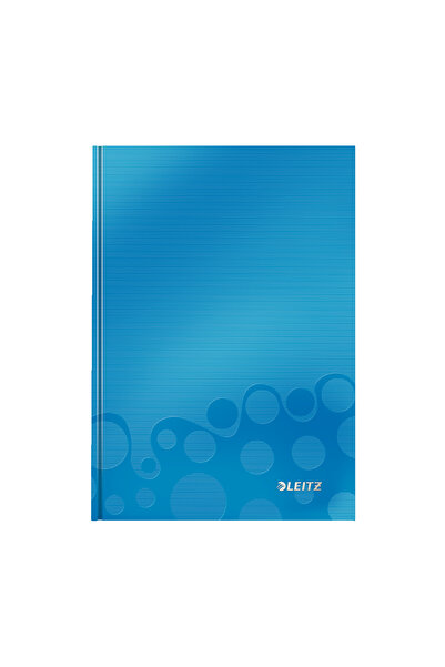 Leitz Caiet de birou A5 cu copertă cartonată albastră, Wow