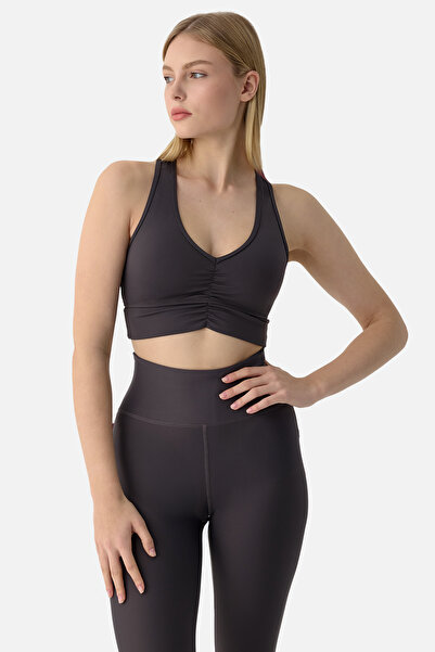 Superstacy Sutien sport Amara cu detalii încrețite și aspect fumuriu