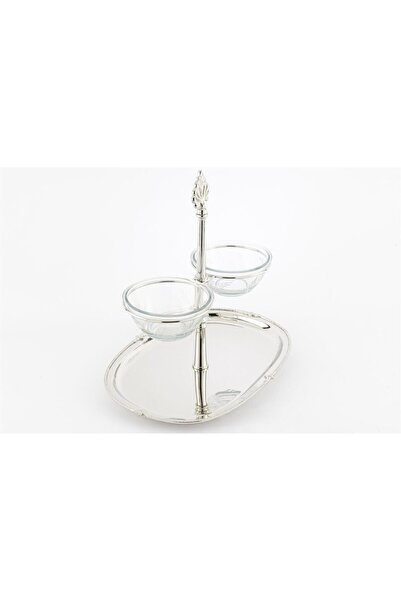 Mikasa Moor Gümüş 2'li Cam Dip Soslu Oval Sunumluk 35x25x33cm