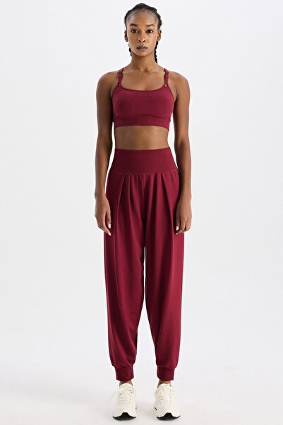 COMEUP Soft Fabric Textured Seamless Jogger Pants Scarlet Red