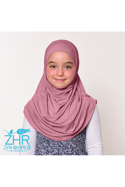 ZAHRANUR HİJAB Çocuk Pratik Kolay Kullanım Başörtü Eşarp (Bone Dahil)