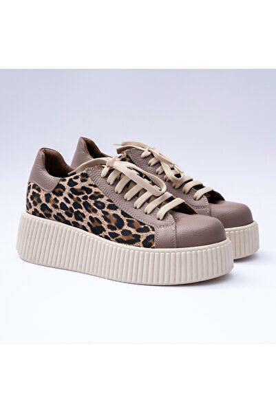 VAGAM Powder Pink Genuine Leather Shoes with Laces