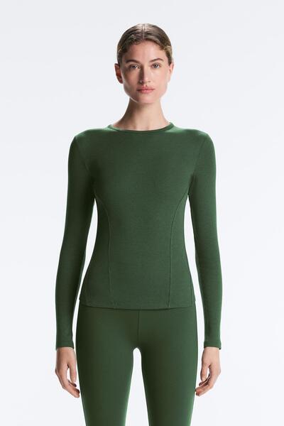 Oysho Rib long sleeve T-shirt with cotton and modal