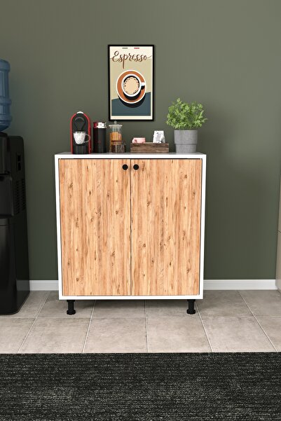 DEKORFİM DF13101 Lotus 2 Kapaklı Çok Amaçlı Mutfak Dolabı Kiler Kahve Köşesi ...