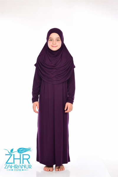 ZAHRANUR HİJAB Çocuk Günlük Uzun Pratik Namaz Elbise