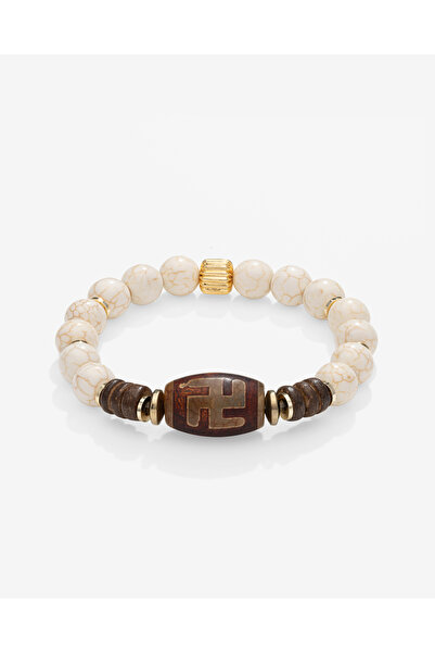 TARZ-I TAKI Natural Stone Indian Agate & 10 mm White Turquoise Bohem Women's ...