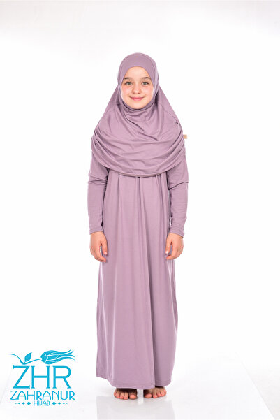 ZAHRANUR HİJAB 9-10-11 Yaş Çocuk Günlük Uzun Penye Namaz Elbise