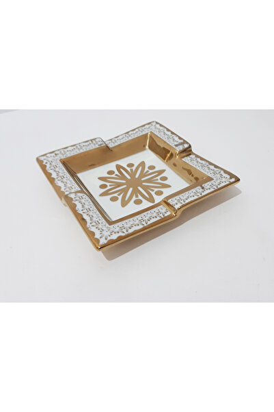 renkli çiçekler Ashtray 12.5X12.5 cm Gilded Patterned Ceramic Ash Tray |