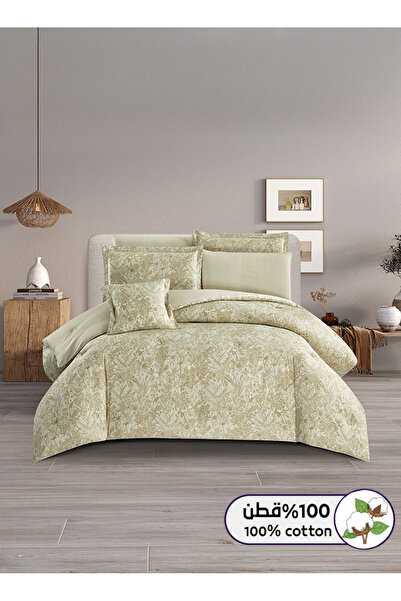 Melen طقم مفرش سرير صيفي مزدوج قطن 100% - 8 قطع - يناسب سرير بمقاس 200x200 - ...