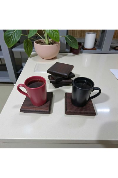 Wood Atölye Wooden Coaster (10cm) Set of 6