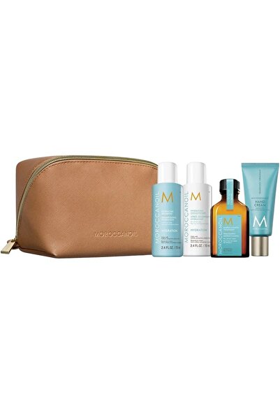 Moroccanoil Set hidratare, Șampon 70ml, Balsam 70ml, Cremă de mâini 40ml, Tra...