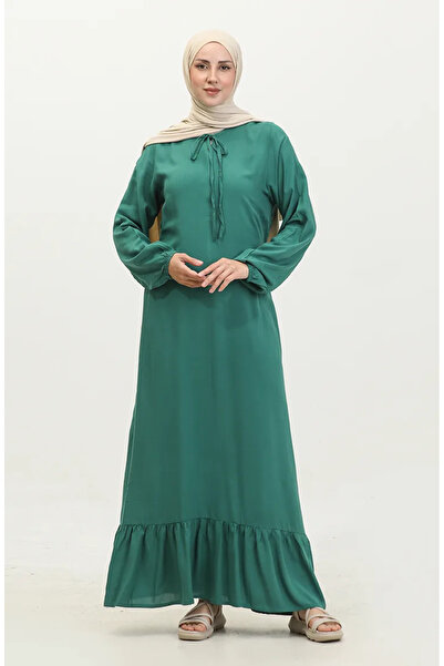sefamerve Viscose Long Sleeve Dress 6699-17 Green