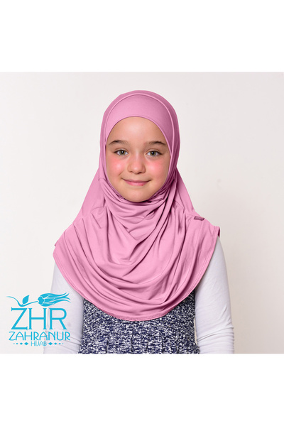 ZAHRANUR HİJAB Çocuk Pratik Kolay Kullanım Başörtü Eşarp (Bone Dahil)
