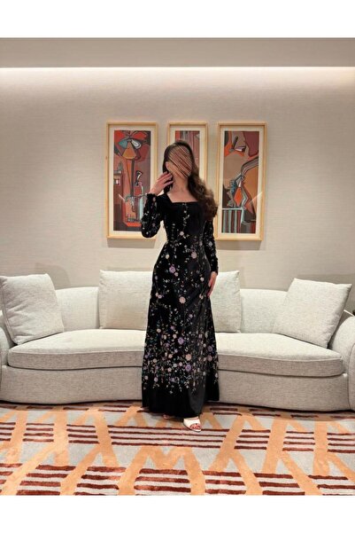 Genenic فستان سهرة فاخر خرز مطرز