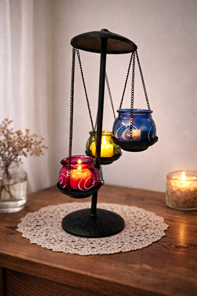 Moda mumluk Dekoratif 3'lü Şamdan