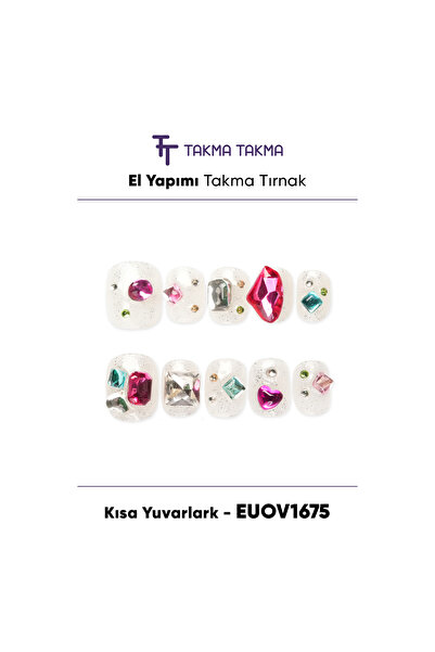 Takma Takma EUOV1675 Kısa Yuvarlak 10'lu Tekrar Kullanılabilir El Yapımı Prot...