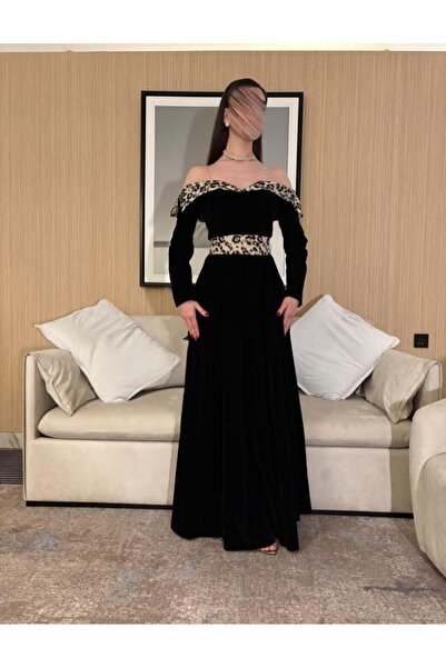 Genenic Elegant leopard off-shoulder dress