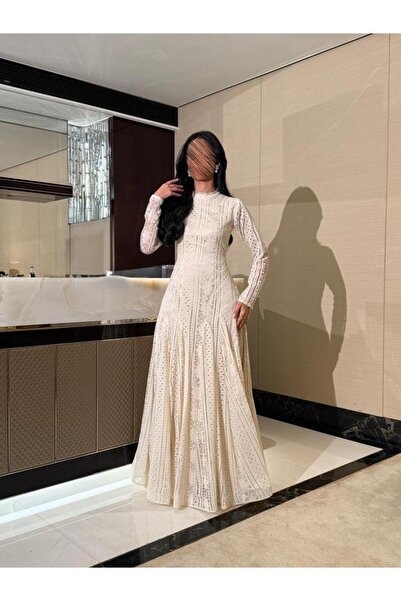 Genenic فستات انيق ابيض