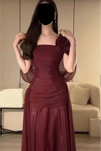 Genenic Eid dress in burgundy color