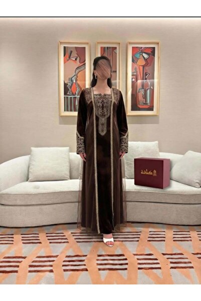 Genenic Elegant brown velvet jalabiya