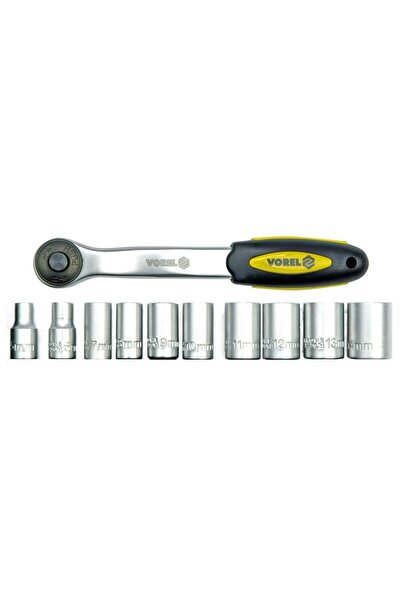 Other 1/4'' ratchet with sockets 5-14 mm, crv - set of 11 pcs. 58600 VOREL