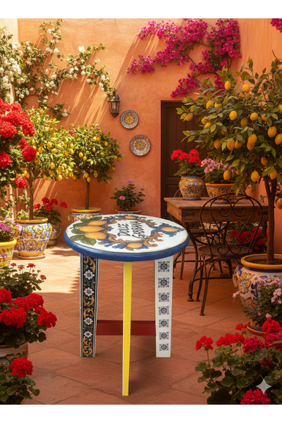 Zeugma Home Designs Ahşap Tabure,El Boyaması Tabure,Tasarım Tabure,Hediyelik,...