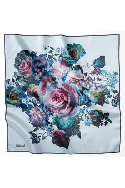 Aker Αθλητικό Κασκόλ IST 6715769-922 Μπλε Σχέδιο Λουλουδιών