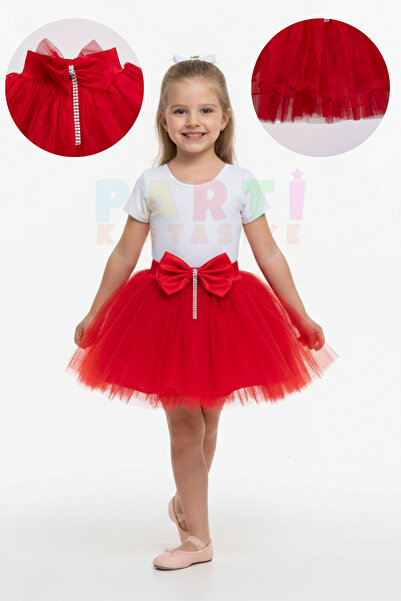Parti Kırtasiye Kız Çocuk Tütü Etek, Fiyonk Detaylı, Astarlı, Kabarık, 23 Nis...