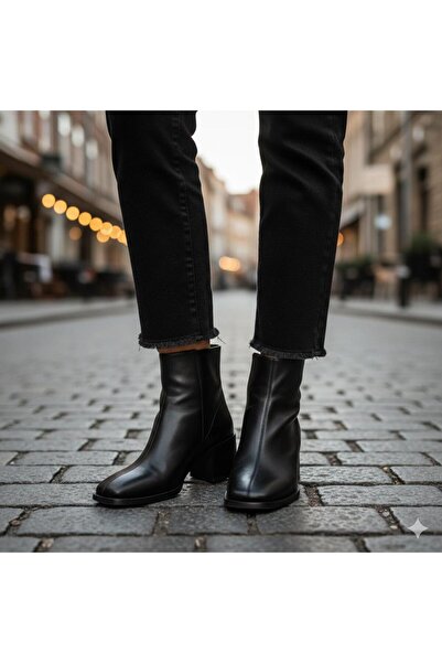 Neco Flat Toe, Low Heel Daily Women's Short Boots (741)