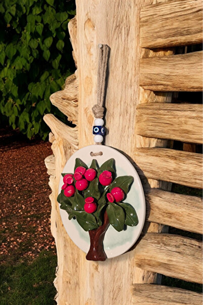 Revard Home Nazar Boncuklu Bereketli Nar Ağacı Seramik El Yapımı Dekoratif Şı...