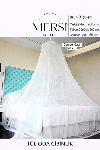 Mersi SHOP Tül Cibinlik Yatak Sinekliği – Demir Halkalı Tavan Tipi Sivrisinek...