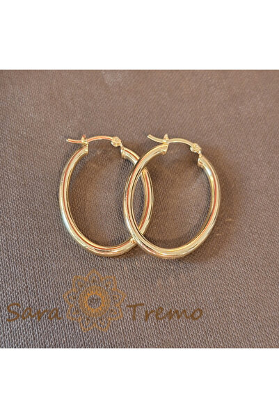 SaraTremo Oval Earrings 3.6 cm – Classic Elegance and Discreet Refinement