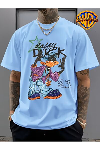 oneagılyazı Daffy Duck Themed Short Sleeve T-Shirt - Cartoon Character Street...
