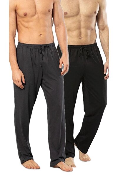 ZAGE GİYİM ZAGE 2'Lİ ERKEK %100 PAMUK CEPLİ ERKEK PİJAMA ALTI