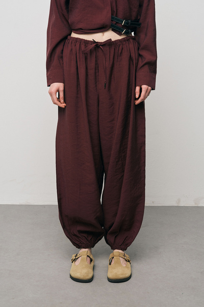 Orfeo Negro Women's Lyocell Luxe Silky Textured Jogger Pants